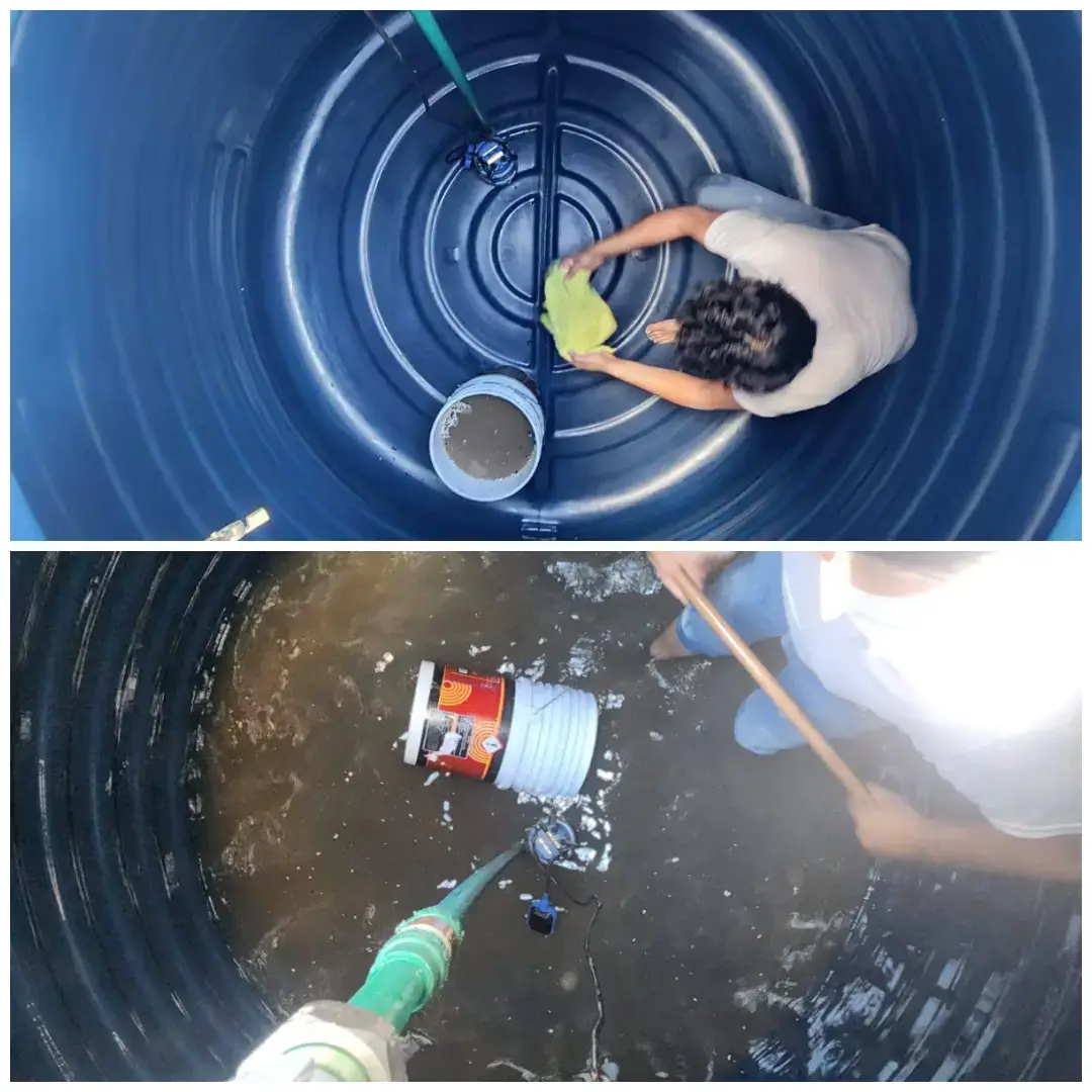 Lavado de Cisterna antes y despues